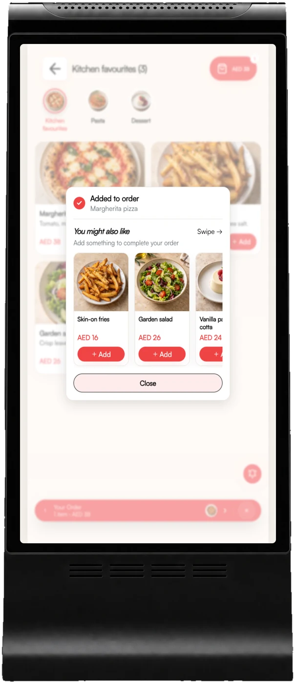 A suggested add-on after ordering, on the AYC Frame